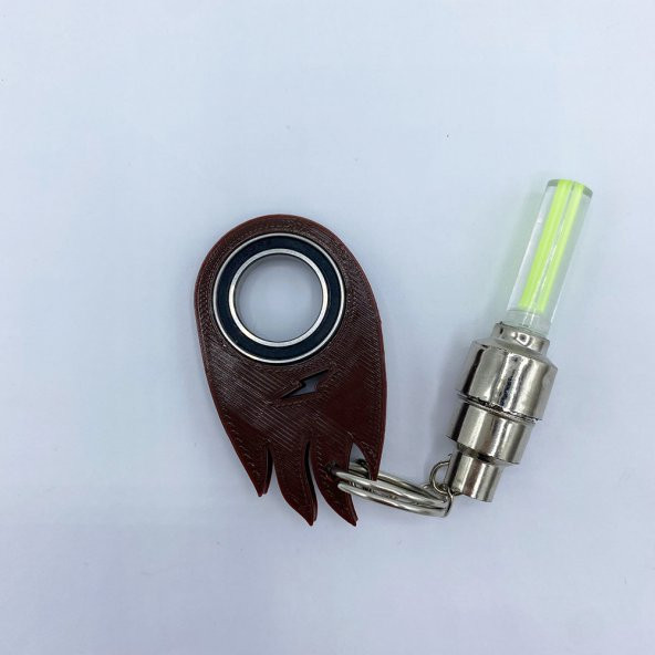 Ateş Şekilli Keyrambit Led Işıklı Dönebilen Anahtarlık Keyrambit Rulmanlı Plastik Model 12 - 2
