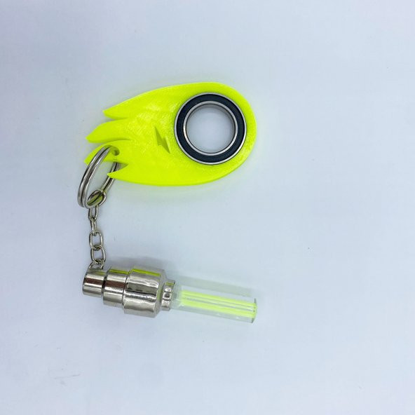 Ateş Şekilli Keyrambit Led Işıklı Dönebilen Anahtarlık Keyrambit Rulmanlı Plastik Model 12 - 5