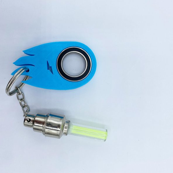Ateş Şekilli Keyrambit Led Işıklı Dönebilen Anahtarlık Keyrambit Rulmanlı Plastik Model 12 - 6