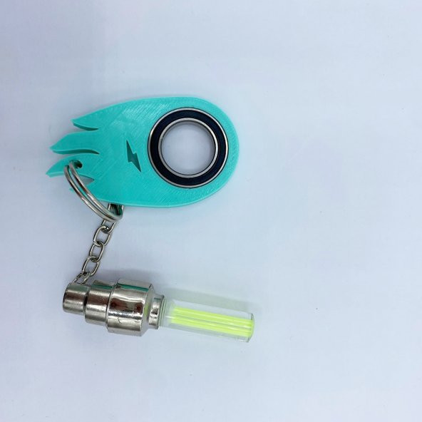 Ateş Şekilli Keyrambit Led Işıklı Dönebilen Anahtarlık Keyrambit Rulmanlı Plastik Model 12 - 8