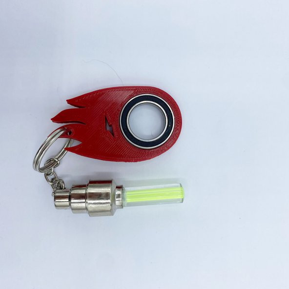 Ateş Şekilli Keyrambit Led Işıklı Dönebilen Anahtarlık Keyrambit Rulmanlı Plastik Model 12 - 9