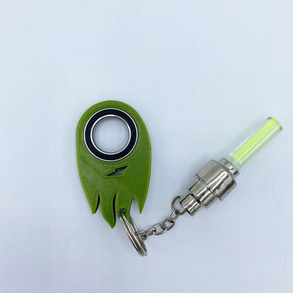 Ateş Şekilli Keyrambit Led Işıklı Dönebilen Anahtarlık Keyrambit Rulmanlı Plastik Model 12 - 11