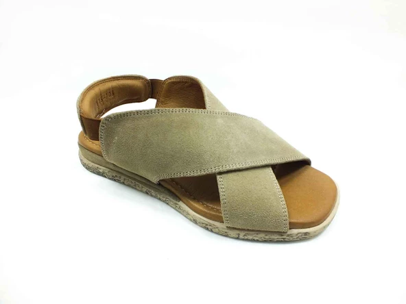 Marine Shoes Hakiki Deri Sandalet Bej-Nubuk 86 706 - 2
