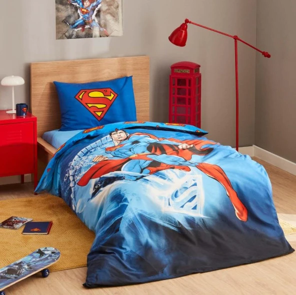 Karaca Home Nevresim Takımı %100 Pamuk Tek Kişilik Süperman Krypton