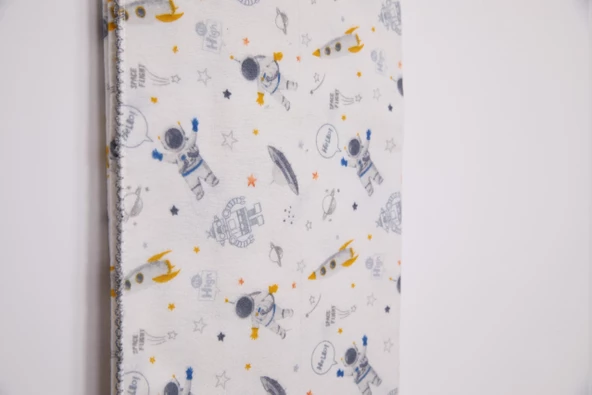 Çok Amaçlı Bebek Çocuk Pazen Bezi Örtü Battaniye 80*90 Astronot - 6