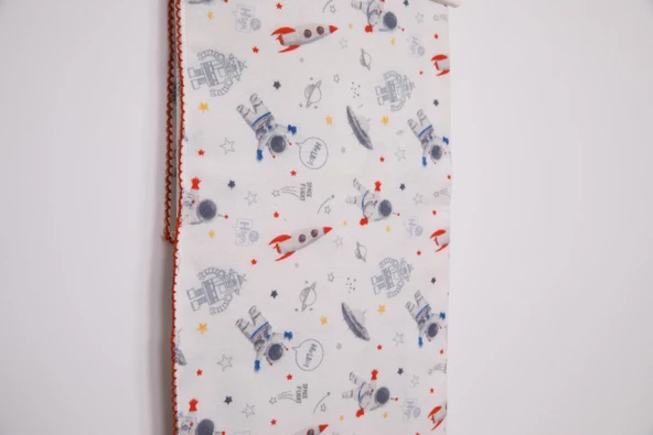 Çok Amaçlı Bebek Çocuk Pazen Bezi Örtü Battaniye 80*90 Astronot - 3