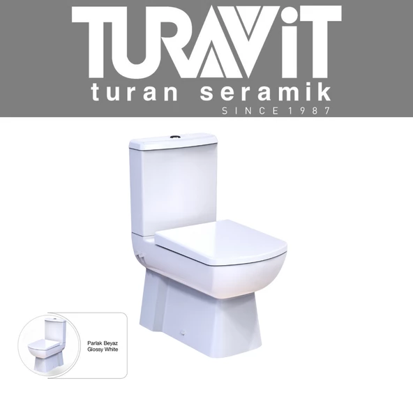 Turavit PLZ1708 Plaza Kanallı Duvara Sıfır Klozet, Nkp Yavaş Kapak - 2