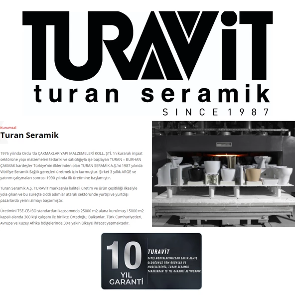 Turavit PLZ1708 Plaza Kanallı Duvara Sıfır Klozet, Nkp Yavaş Kapak - 5