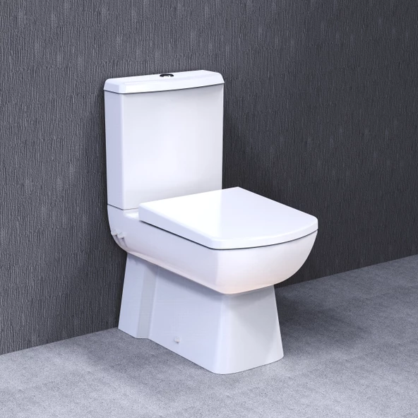 Turavit PLZ1708 Plaza Kanallı Duvara Sıfır Klozet, Nkp Yavaş Kapak