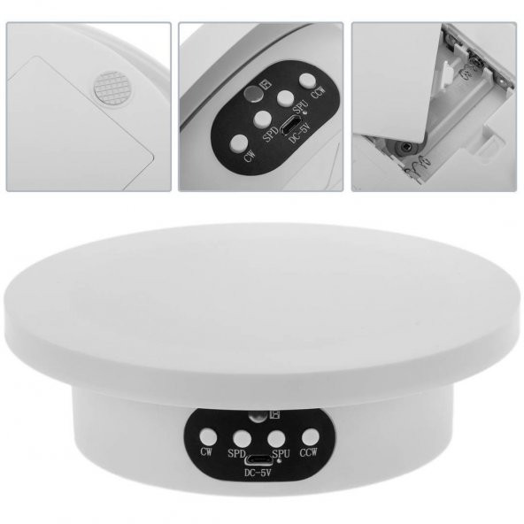 Valkyrie 16cm Kumandalı 360 Derece 5 Fonlu Elektrikli Döner tabla Turntable Vitrin Fotoğraf - 9