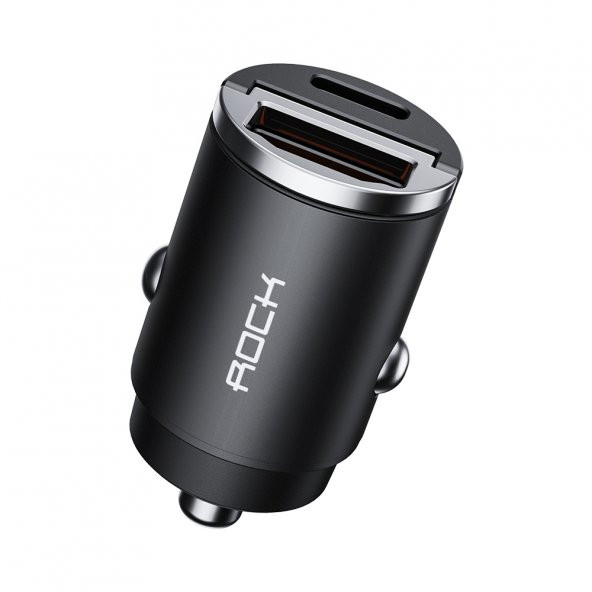 Rock H15 Metal 30W PD Hızlı Araç Şarj Cihazı Siyah
