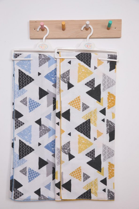 Çok Amaçlı Bebek Çocuk Pazen Bezi Örtü Battaniye 80*90 Üçgen Desen - 4