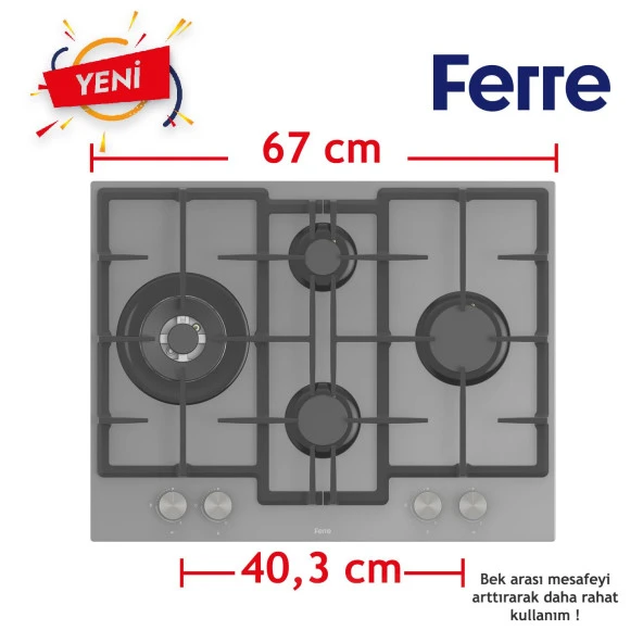 Ferre FRYART Serisi Airfry Pişirme Gri Set (ED078 + XE63CPR +D082 ) - Resim 3