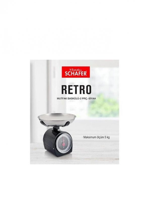 Schafer Retro Mutfak Baskülü Siyah