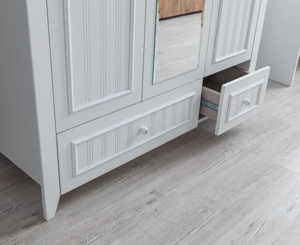 Erezoğulları Mobilya Yalı Modern 3 Kapaklı Aynalı Elbise Dolabı 125*60*211 - 2