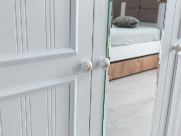 Erezoğulları Mobilya Yalı Modern 3 Kapaklı Aynalı Elbise Dolabı 125*60*211 - 3