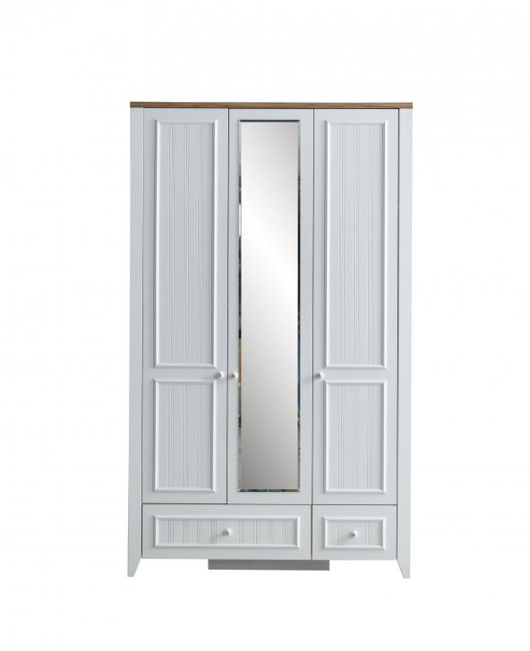 Erezoğulları Mobilya Yalı Modern 3 Kapaklı Aynalı Elbise Dolabı 125*60*211 - 4