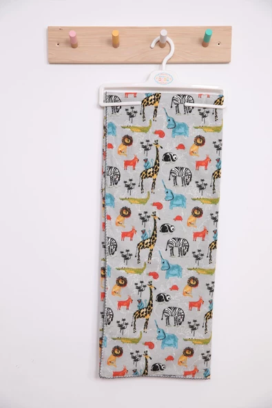 Çok Amaçlı Bebek Çocuk Pazen Bezi Örtü Battaniye 80*90 Tropikal Hayvanlar - 8