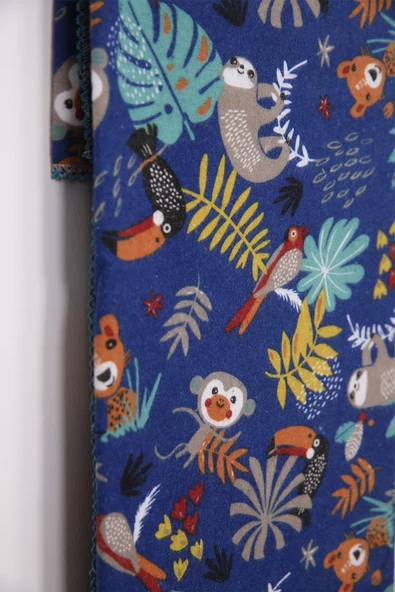 Çok Amaçlı Bebek Çocuk Pazen Bezi Örtü Battaniye 80*90 Tropikal Hayvanlar - 3