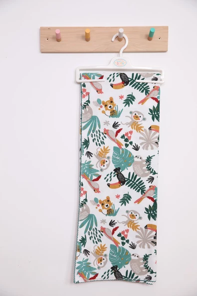 Çok Amaçlı Bebek Çocuk Pazen Bezi Örtü Battaniye 80*90 Tropikal Hayvanlar - 4