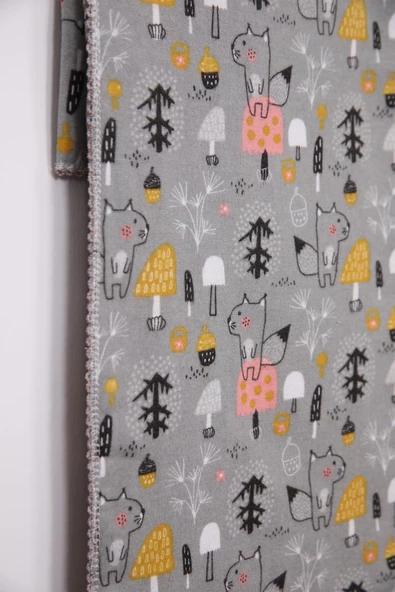 Çok Amaçlı Bebek Çocuk Pazen Bezi Örtü Battaniye 80*90 Tropikal Hayvanlar - 7