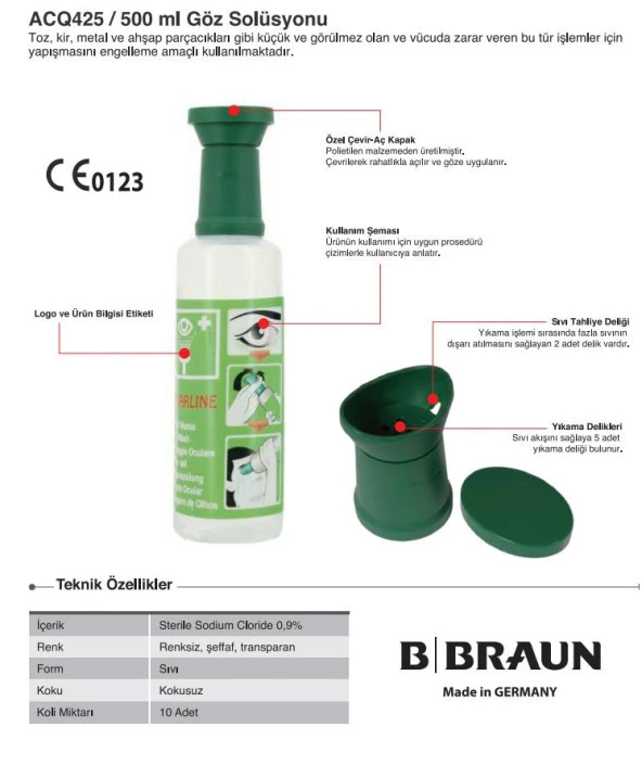 Göz Duşu Solüsyonu İstasyonu Set (Starline Acq425 500 Ml 2 Adet) - 4