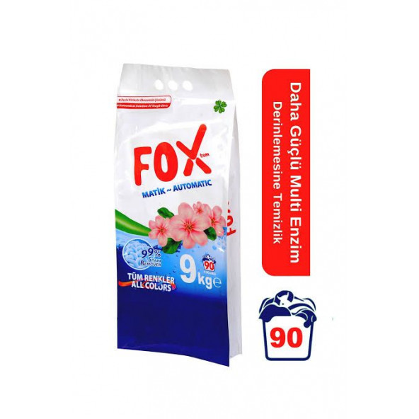 Fox Matik Toz Deterjan Renkliler Ve Beyazlar Için Derinlemesine Temizlik  FoxMatik9Kg