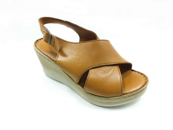 Marine Shoes Hakiki Deri Sandalet Taba 86 063-177 - 2