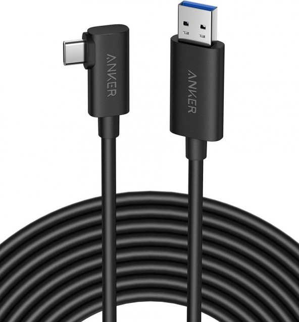 Anker 712 USB-A to USB-C 5 Metre Fiber Optik Şarj/Data Kablosu - Oculus Quest 2 ve 10 Gbps Destekli - Siyah - Y2111