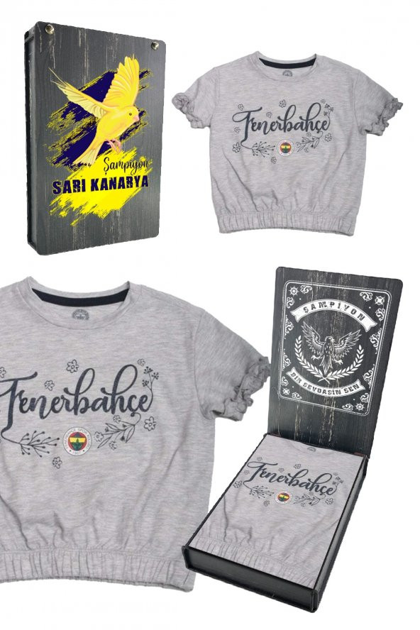 Fenerbahçe Orijinal Çocuk T-Shirt Hediyelik Ahşap Kutulu