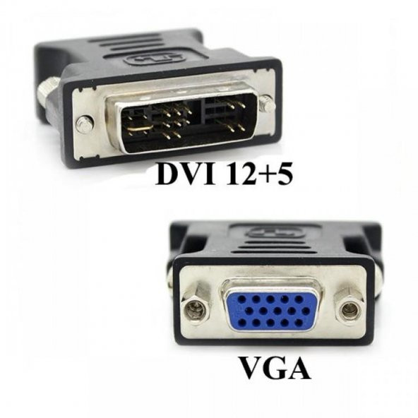 12+5 DVI Erkek to VGA Dişi Çevirici Aparat