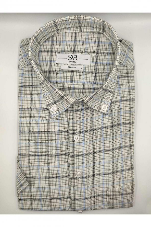 SÜVARİ 100 PAMUK KISA KOL REGULAR TEK CEPLİ GÖMLEK