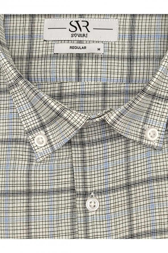 SÜVARİ 100 PAMUK KISA KOL REGULAR TEK CEPLİ GÖMLEK - 3