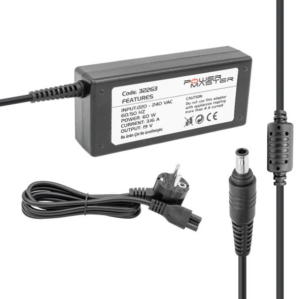NOTEBOOK ADAPTÖR SAMSUNG 19V/3.16A 5.5*3.0 UÇ