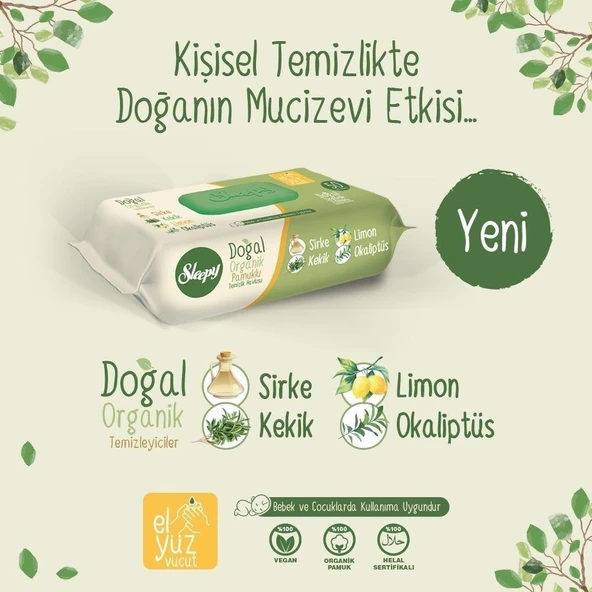 Sleepy Doğal Pamuklu Temizlik Havlusu 50 Li X 12 Adet (600 Yaprak) - 6