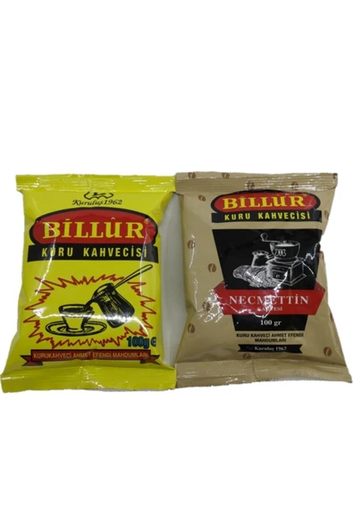 Billur Kahve Seti ( 1 Adet Türk Kahvesi 100gr + 1adet Dibek Necmettin Kahvesi 100gr )