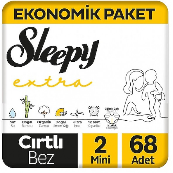 Sleepy Natural 2 Numara Bebek Bezi 68 Adet