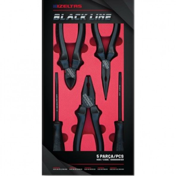 İzeltaş Black Line Pense Tornavida Seti 5 Parça 13000005133 - 2