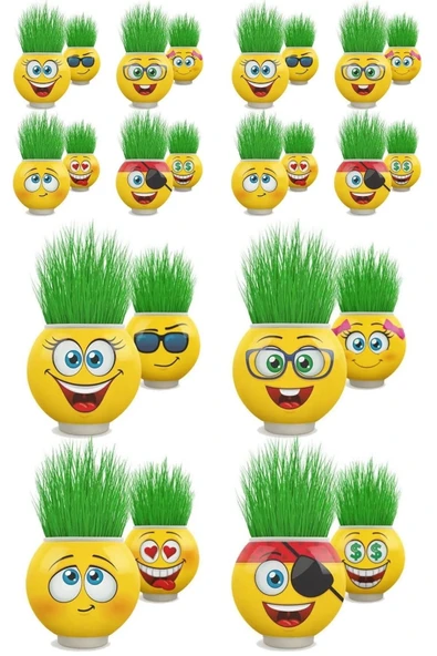 Çim Adam Orijinal 17 Adet Lisanslı Eğlenceli Sevimli Ürün Emojili Çimoji Oyuncaklar