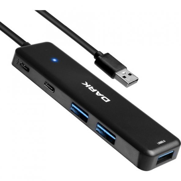 Dark DK-AC-USB347 Connect Master X5C USB3.2Gen 1 Type-A to 3 Port USB-A&1 Port Type-C 2.0-1X Type-C