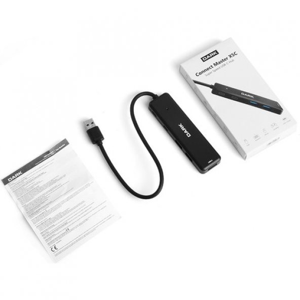 Dark DK-AC-USB347 Connect Master X5C USB3.2Gen 1 Type-A to 3 Port USB-A&1 Port Type-C 2.0-1X Type-C - 5