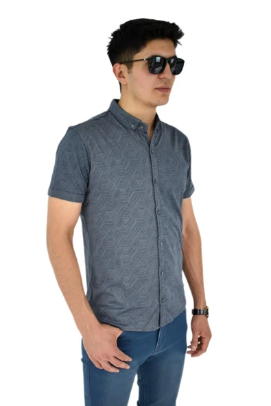 Erkek Dügmeli Polo Yaka Tişört R4400 BGL-ST02773 - Resim 12