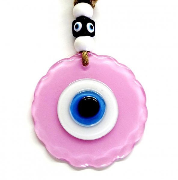 Papatya Şekilli Pembe Renk El Yapımı Cam Duvar Süsü Hediyelik Dekor ürün görseli