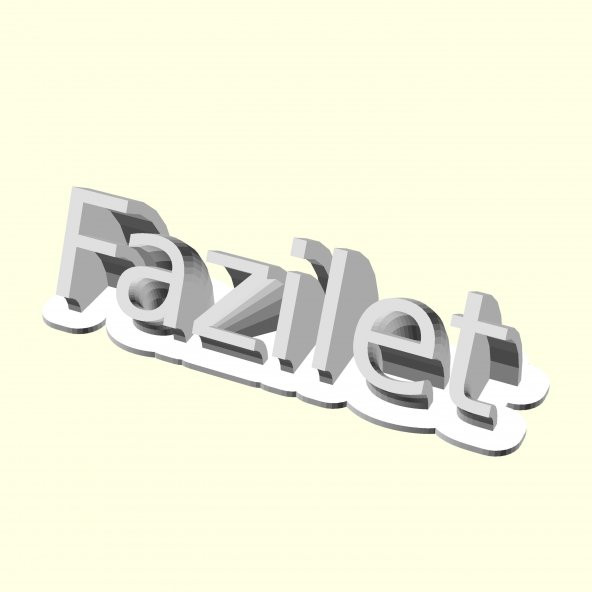 Fazilet Fazilet Kişiye İsime İsme Özel Üretim Masaüstü İsimlik Sevgiliye Eşe Hediyelik Masa Üstü İsimliği Sümen Ofis Hediyesi Dekoratif Organik Plastik