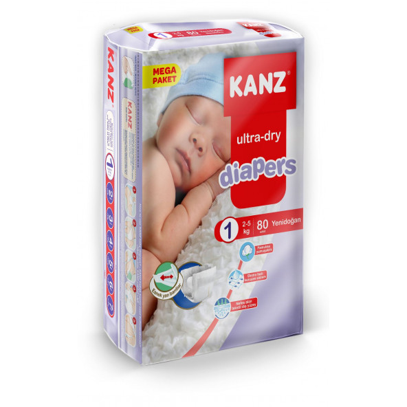 Kanz 1 Numara Bebek Bezi 1 paket 80 adet