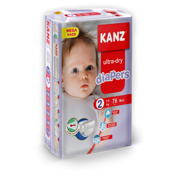 Kanz 2 Numara Bebek Bezi 1 paket 76 adet