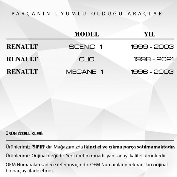 Renault Scenic 1, Megane 1, Clio için Torpido Kapak Teli - 2