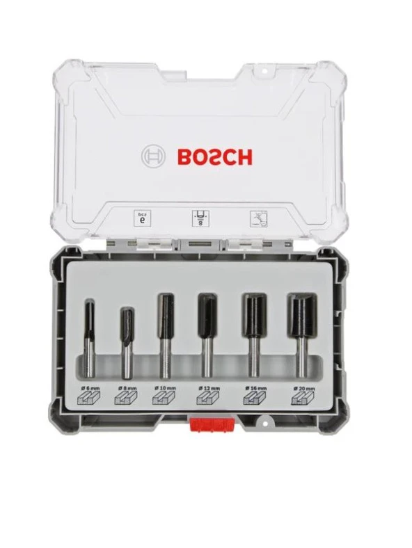 Bosch Pro Freze Seti 6 Parça Karışık 8 mm Şaftlı