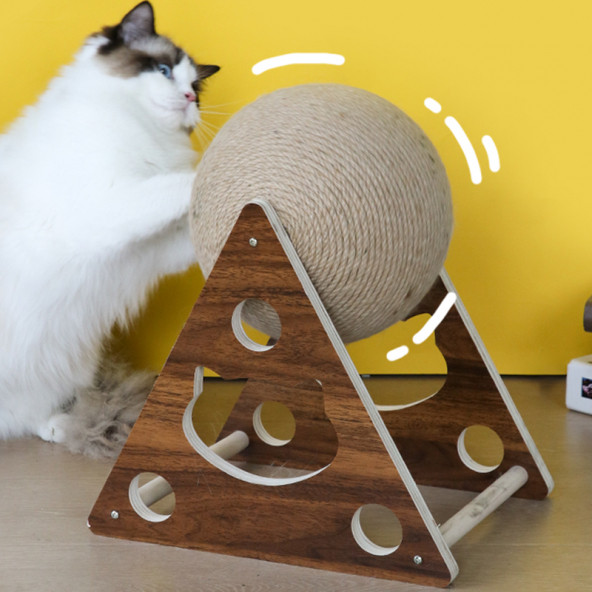 TİNEKE Ahşap Ipli Kedi Oyuncagi Topu Kedi Tırmalaması - 6