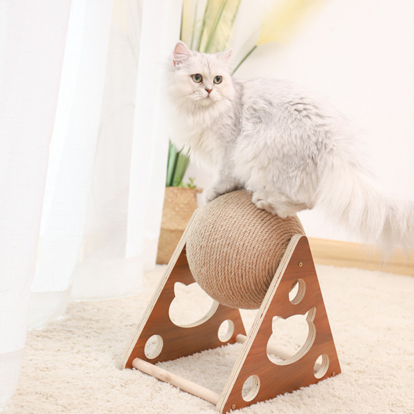 TİNEKE Ahşap Ipli Kedi Oyuncagi Topu Kedi Tırmalaması - 9